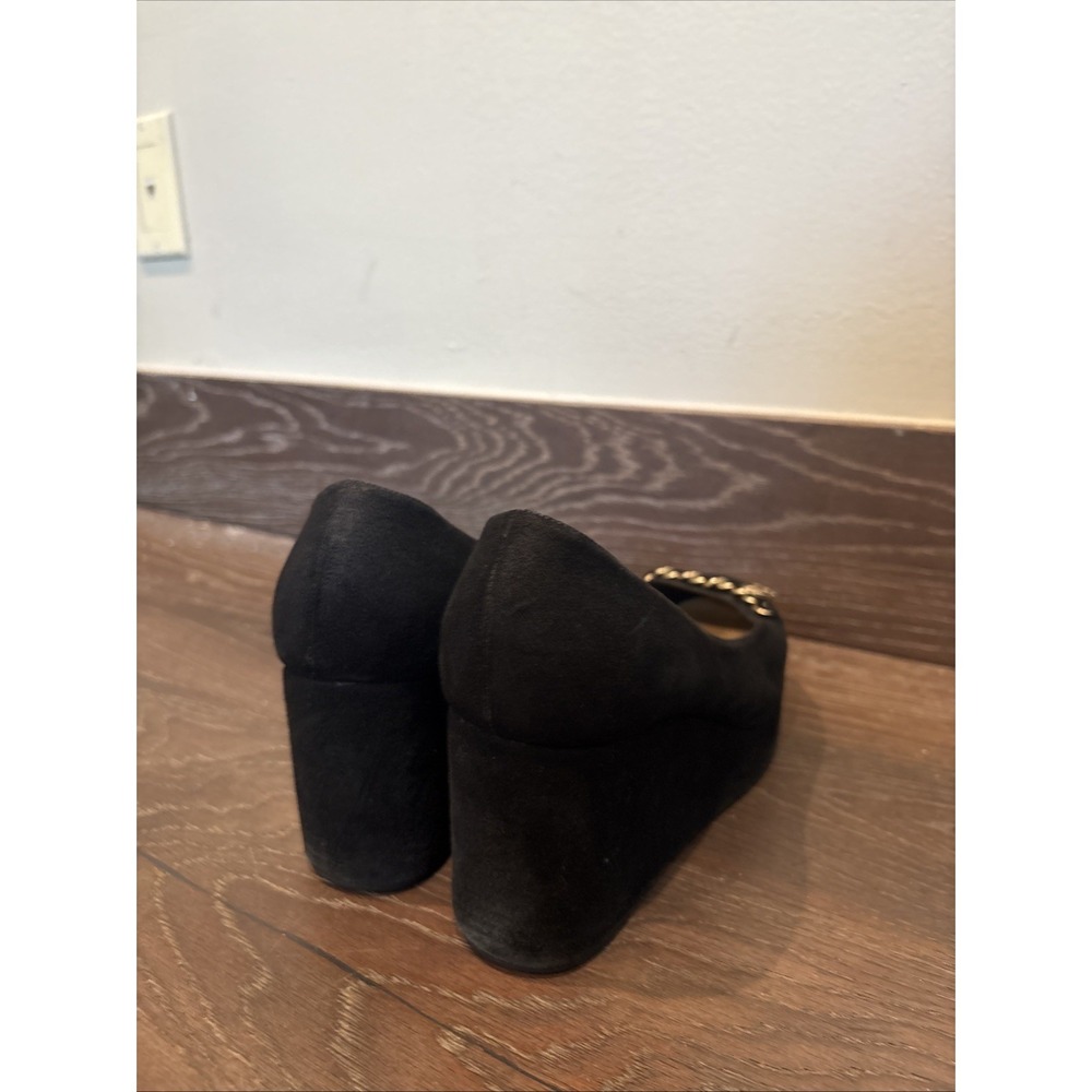 Chanel CC logo Chain Link Cap Toe  Wedge Size 7 1/2 Black - Picture 5 of 9
